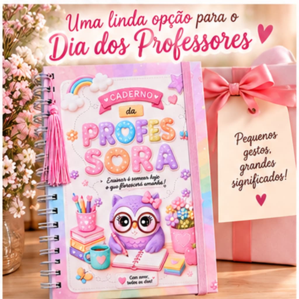 Caderno da Professora Dia dos Professores | Caderno para Planejamento de Aulas | Presente  dia dos Professores