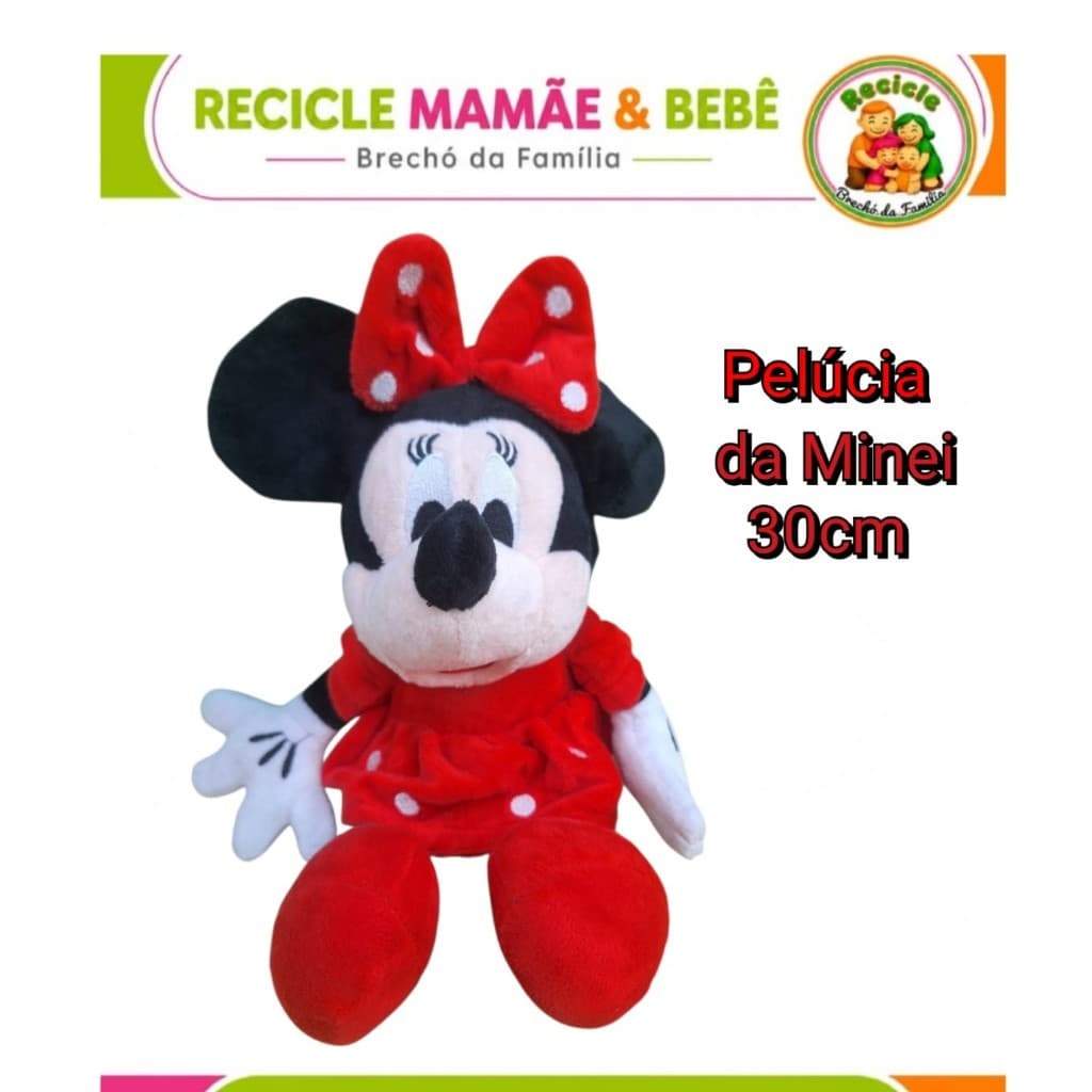 📸 Pelúcia Minnie 30 cm – Recicle Mamãe & Bebê Brechó da Família