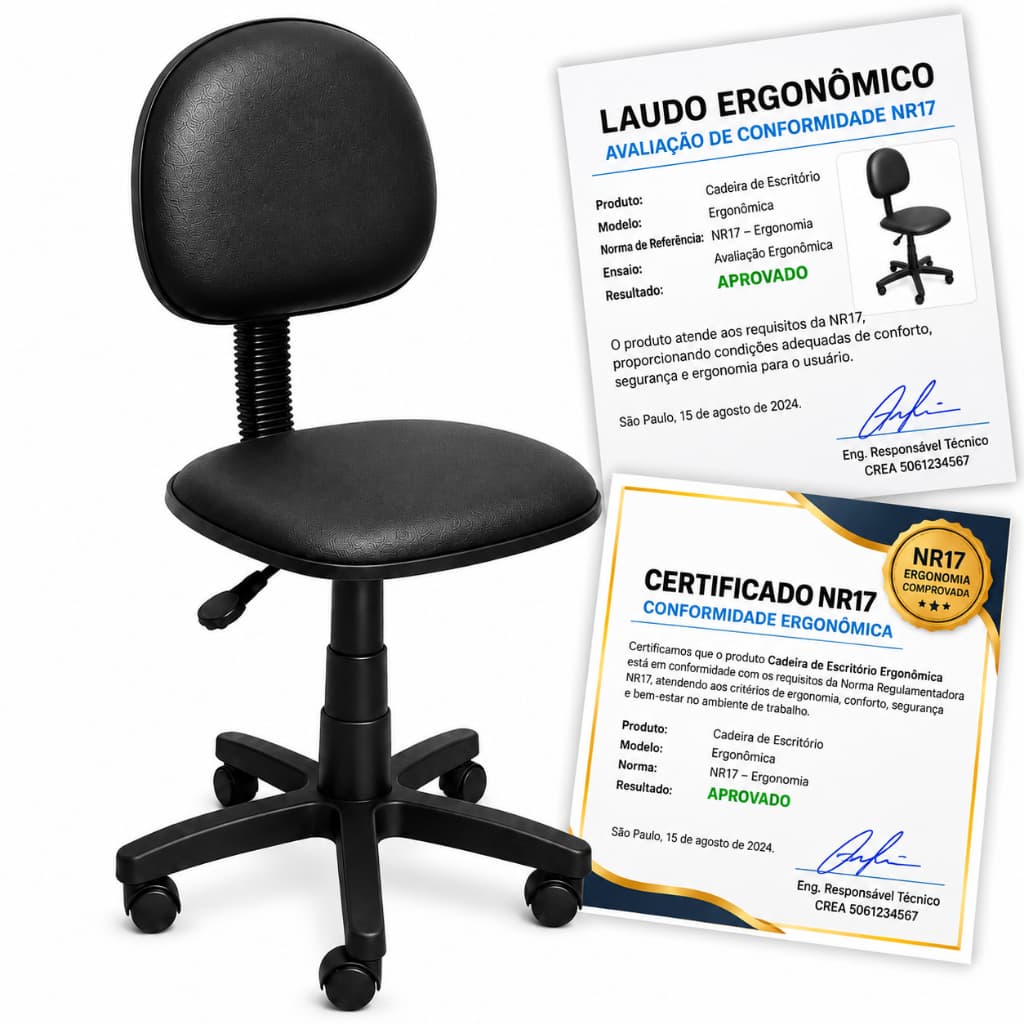 CADEIRA DE ESCRITÓRIO ERGONÔMICA NR17 – COM LAUDO | FABRICAÇÃO PRÓPRIA