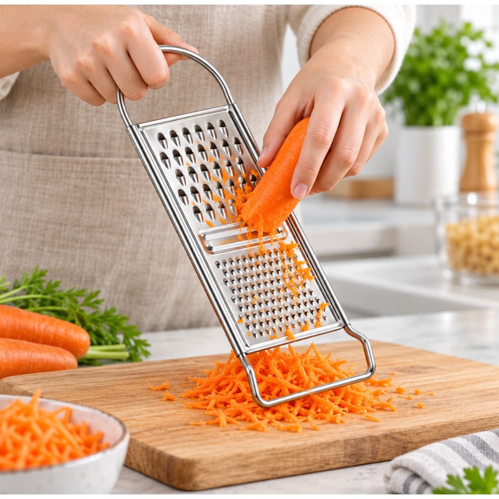 Ralador Dupla Face De Inox Rala E Fatia Legumes Queijo Fruta