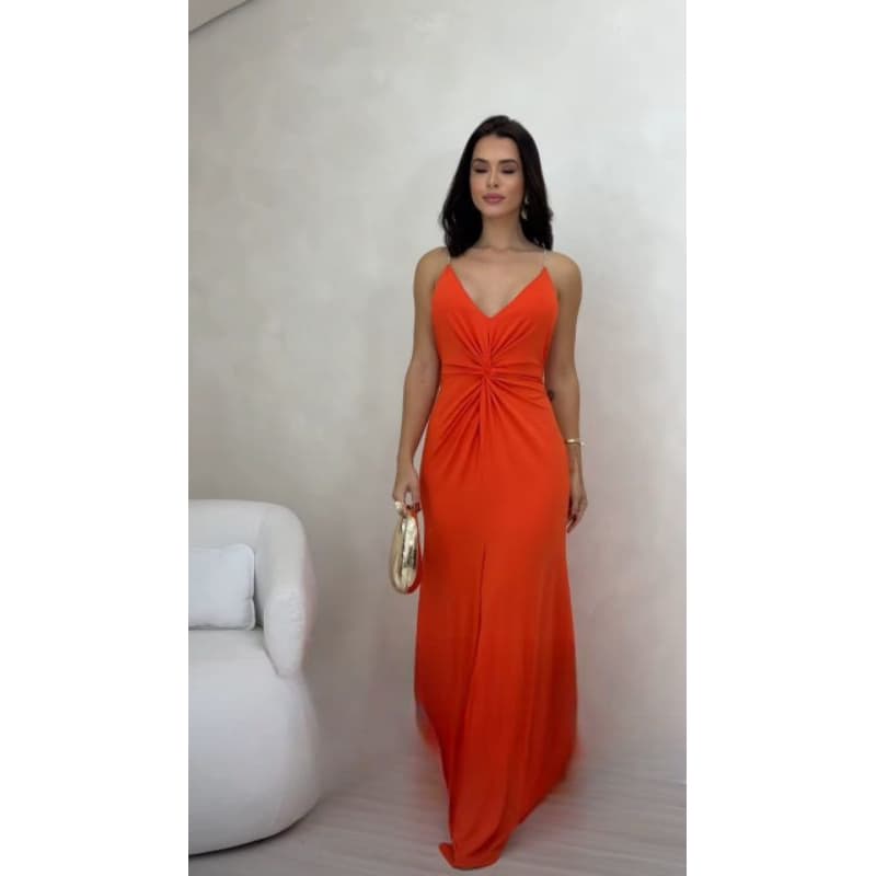 Vestido Longo Festa Madrinha Casamento Formatura Social Nozinho com Alça de Brilho