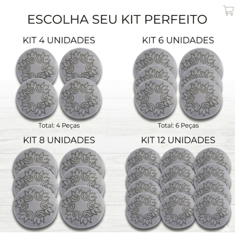 Kit Sousplat Desenhado em Talagarça Grossa para Bordados Artesanais 39cm