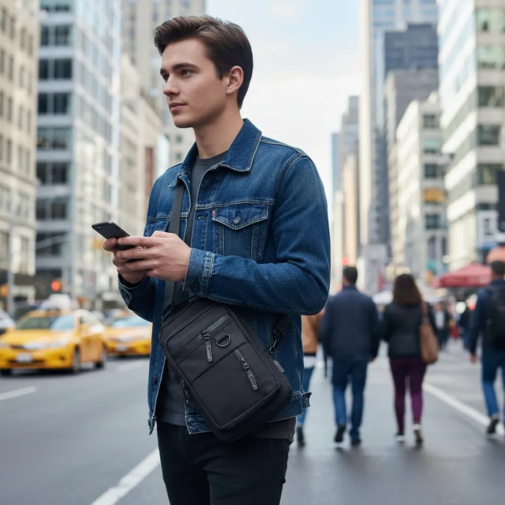 Bolsa Tiracolo Pochete Fitness Com Entrada Usb Novo