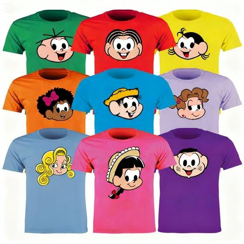 Camisa Personagens da Turma da Monica escolha o seu - PT1 (Do Infantil 2 aou Adulto G3) 100% Algodão envio rapido