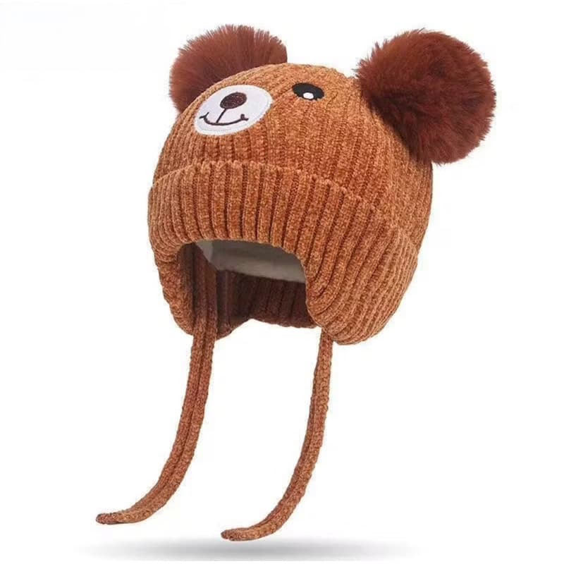 Touca Infantil Poliéster Pompom Ursinho Color