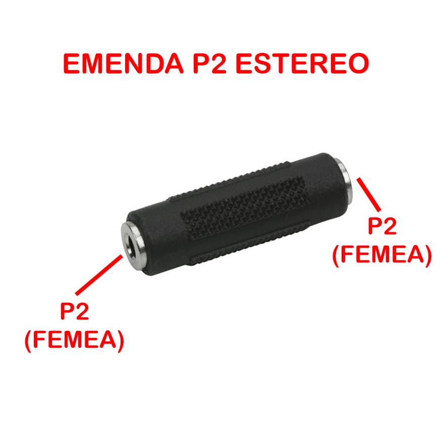 Emenda P2 Femea (Estereo) X P2 Femea (Estereo) - (J2 Femea X J2 Femea)