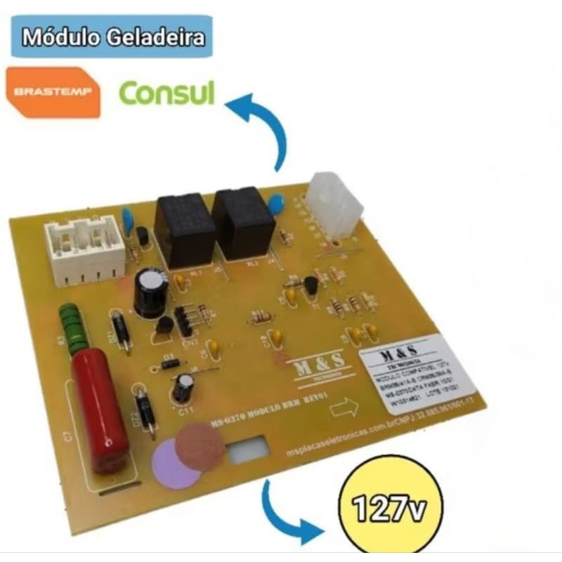 Módulo Placa Geladeira Frost Free Brastemp Consul Brm35a Brm36a Brm41a 110 Volts