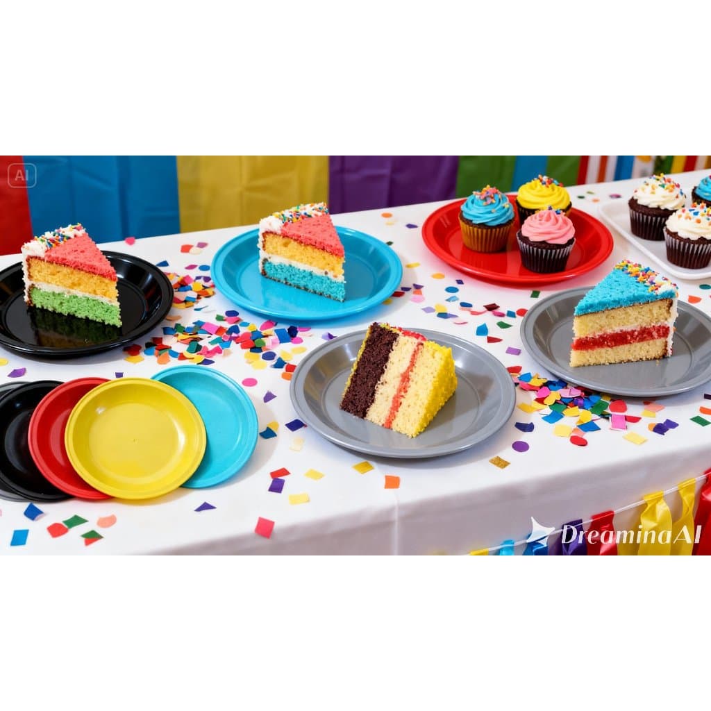 Kit Pratos de Plástico Raso Colorido Merenda Escolar Festa Churrasco Reutilizável 2 unidades