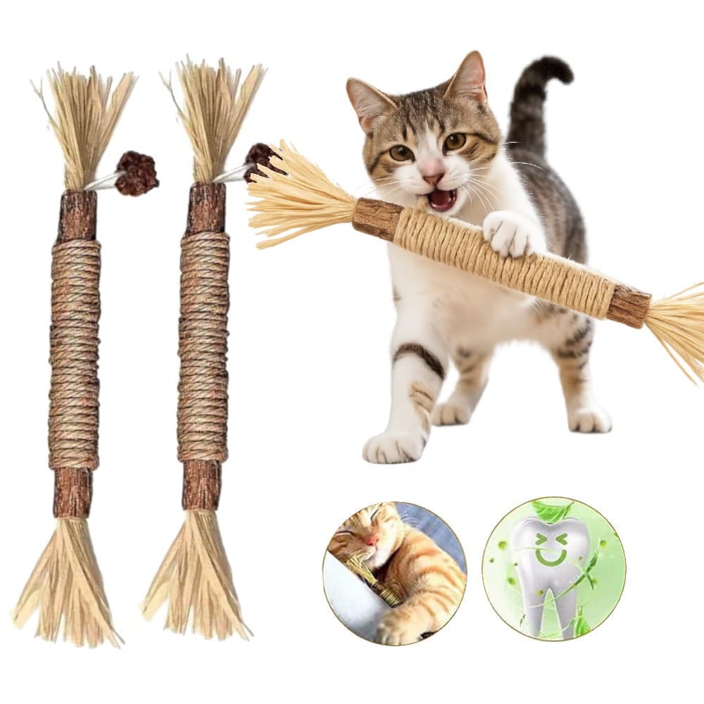 Brinquedo Gato Mordedor 2 Unidades Bastão Natural Catnip Matatabi