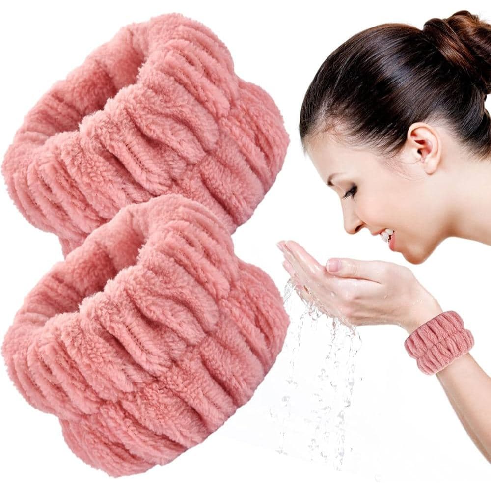 Par Munhequeira Pulso Pelucia Spa Skin Care Yoga Esporte Cor Aleatória