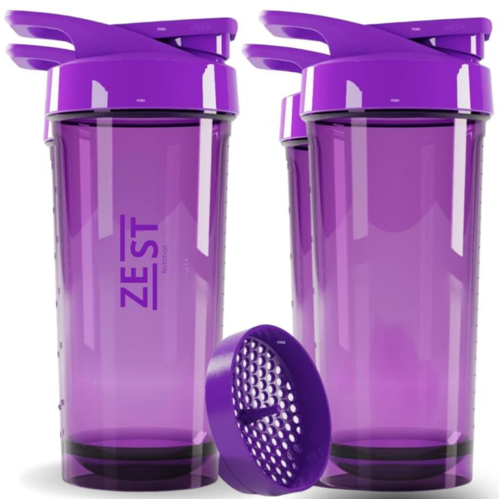 Coqueteleira Academia Shaker Tritan Zest 600ml com Rede misturadora BPA Free garrafa premium