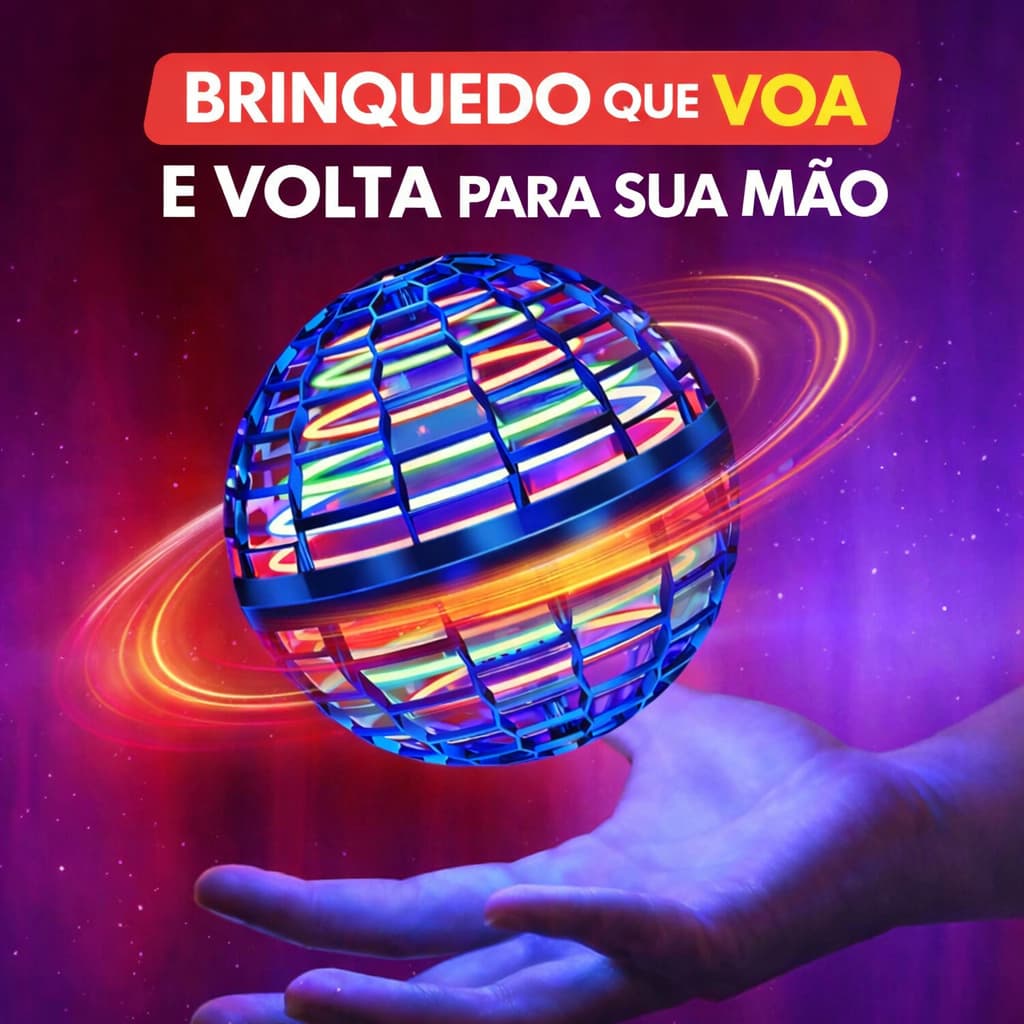Bola Spinner Voadora LED Boomerang Flutuante Brinquedo Infantil Bola Voadora Interativa Cores Sortidas