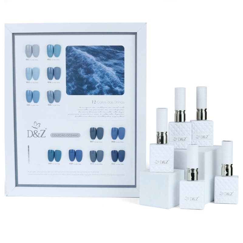 Kit 12 Cores Coleção D&z  Esmalte em Gel Alta Pigmentação Manicure Nail Designer