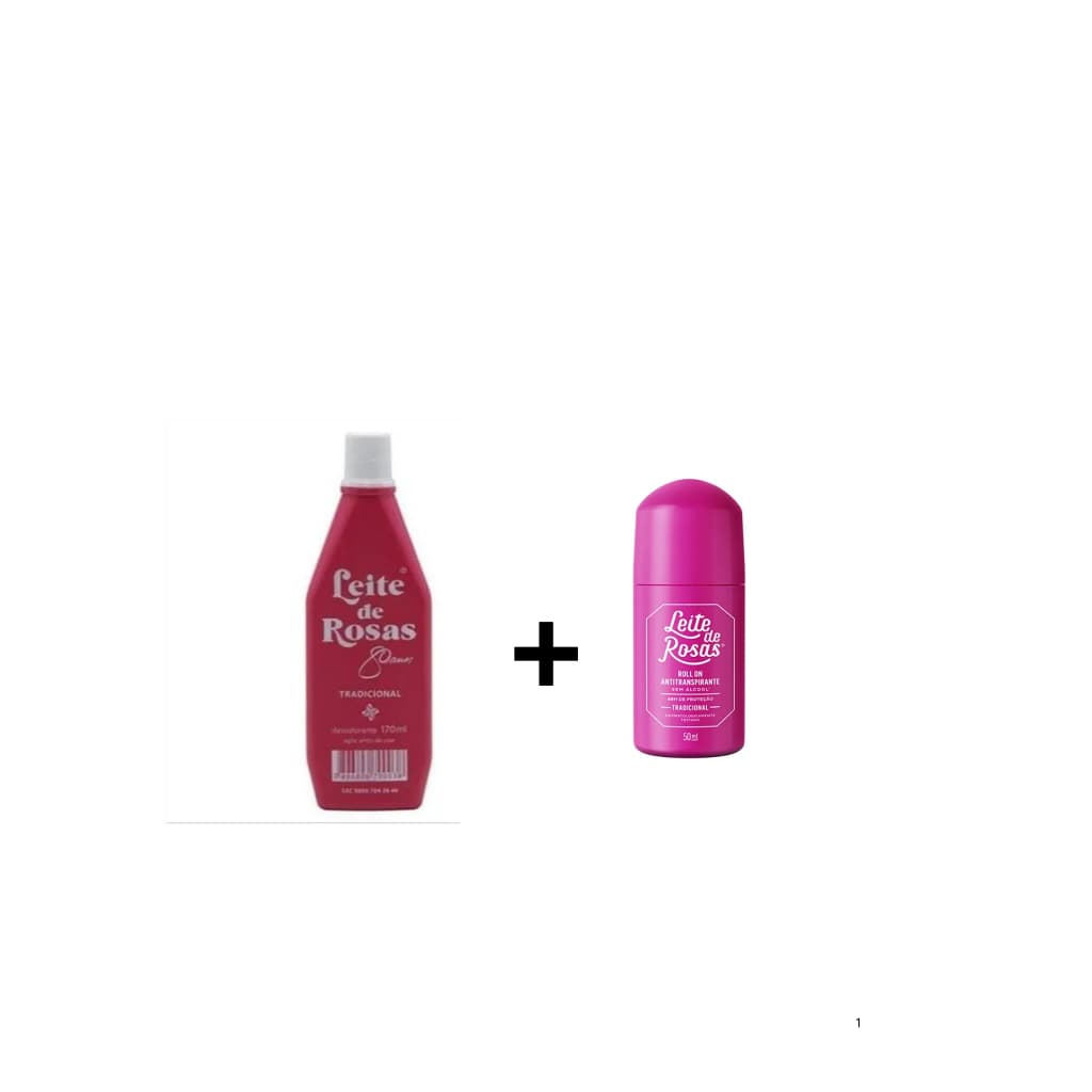 Kit Leite de Rosas 310ml + Roll-On 50ml Original Feminino Cheiro Suave Frete Grátis