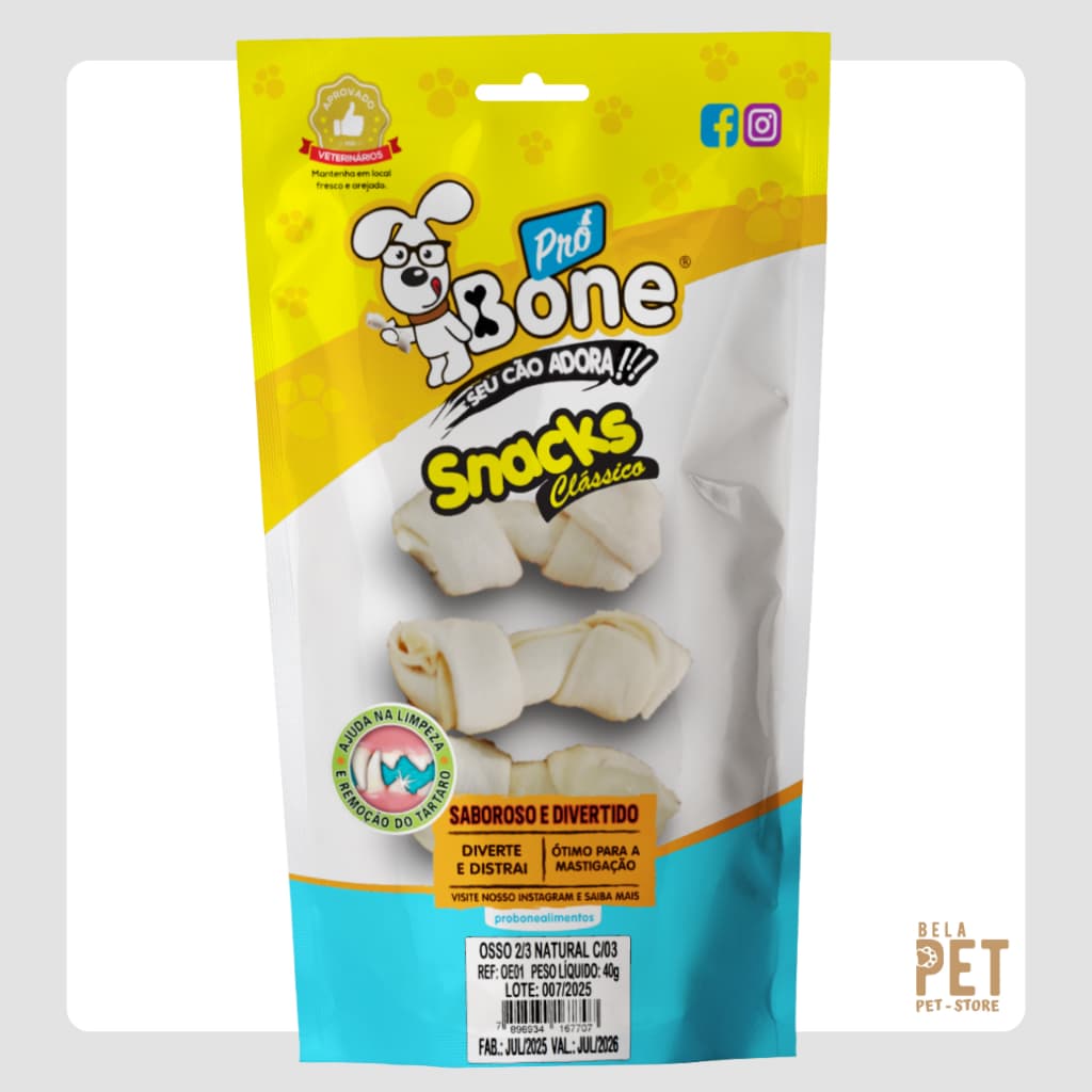 Osso Natural - Pacote com 3 Unidades - 40g