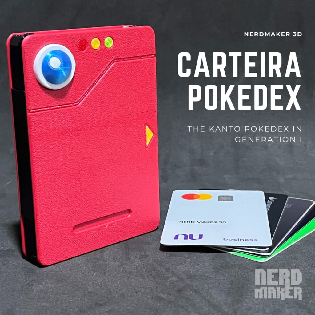 Carteira Porta Cartão Modelo POKEDEX Compacta Masculina Feminina