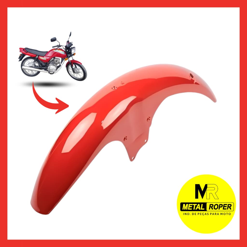 Paralama Dianteiro Honda CG Titan 125 1995 1996 1997 Vermelho Compativel Encaixe Original