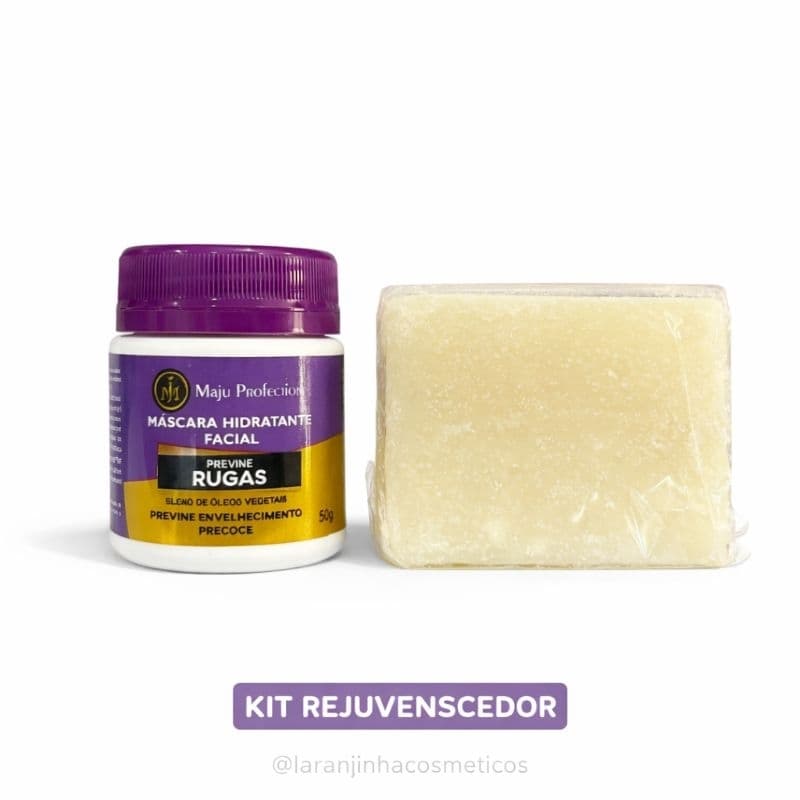 Kit Anti Rugas Facial Rejuvenescedor Máscara Hidratante Previna Rugas + Sabonete de Argila Natural