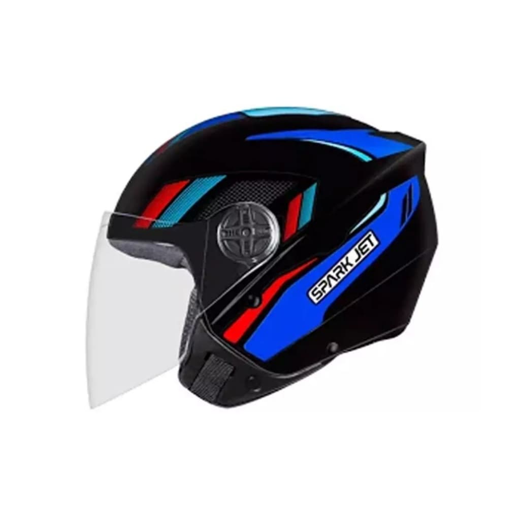 Capacete Aberto Spark Jet Sting Ebf masculino feminino Cor Preto Azul Promoção