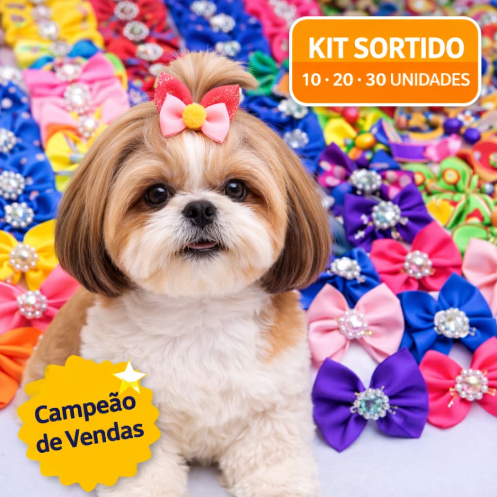 Laços para Cachorro com Elástico Kit Sortido 10 20 30, Acessório Pet Banho e Tosa -  Laço Pet Páscoa