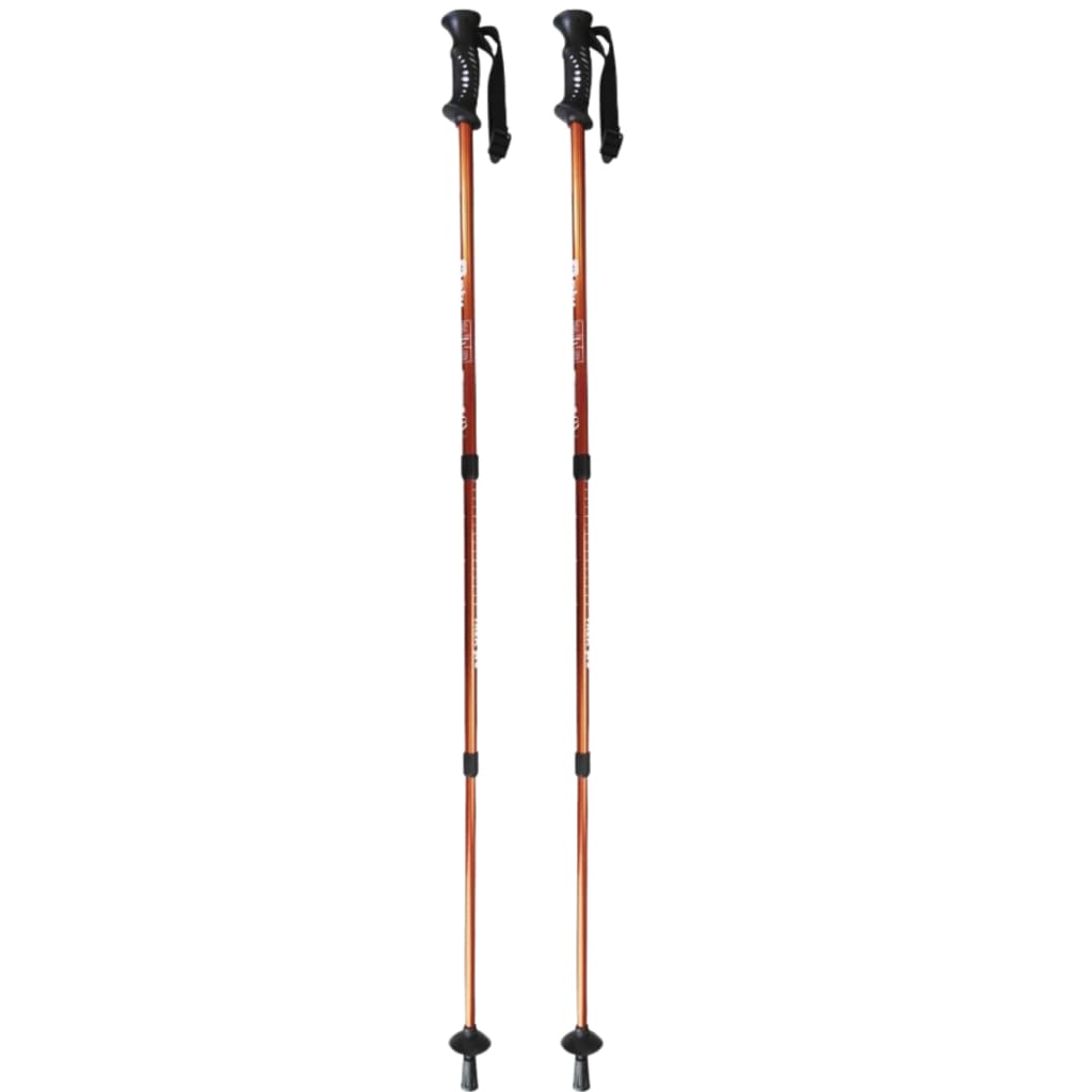 Kit 2x Bastões de Caminhada Nautika Trek Pro Laranja - Punho Ergonômico EPS + Ponta de Aço