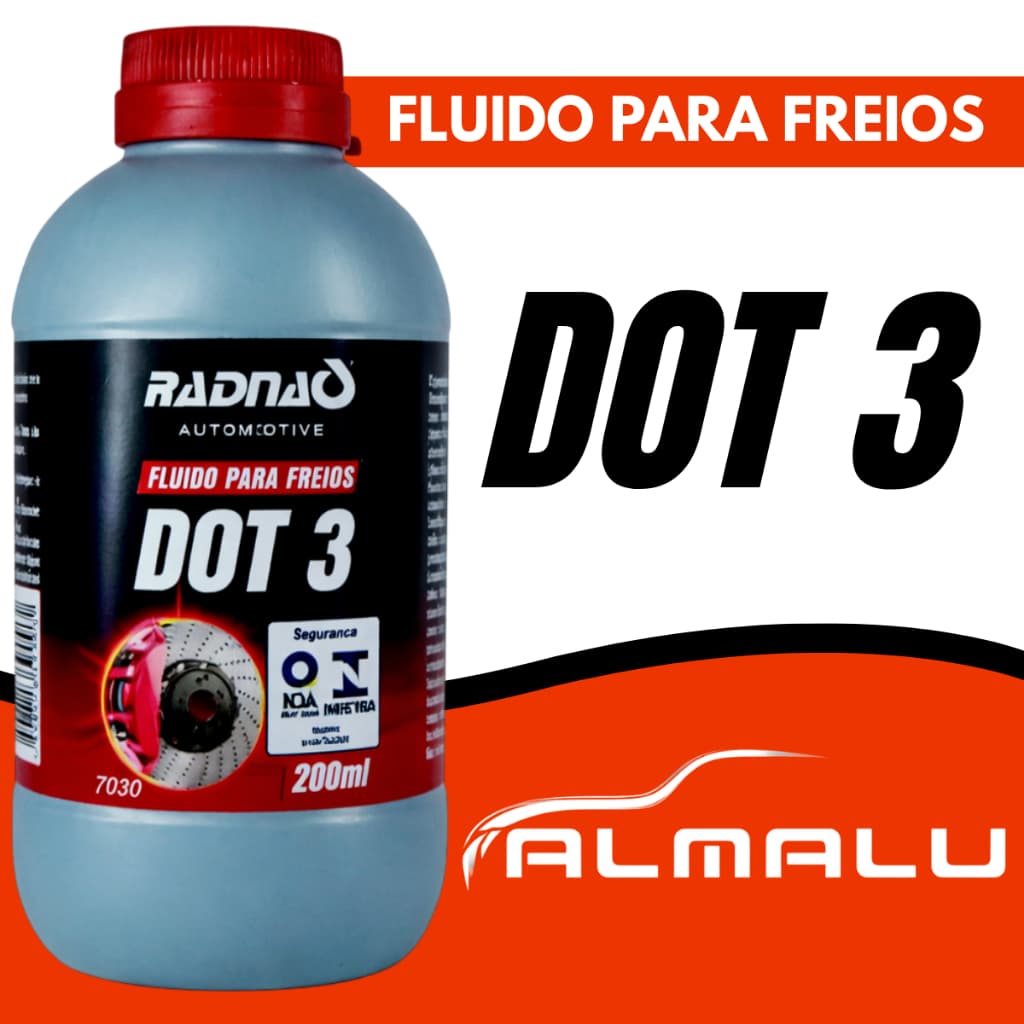 Fluido para Freios DOT 3 200ml Radnaq Resiste Altas Temperaturas