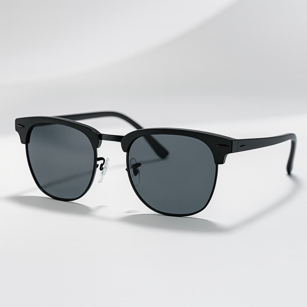 Óculos de Sol Clubmaster Retrô Clássico Preto - Proteção UV400 Unissex