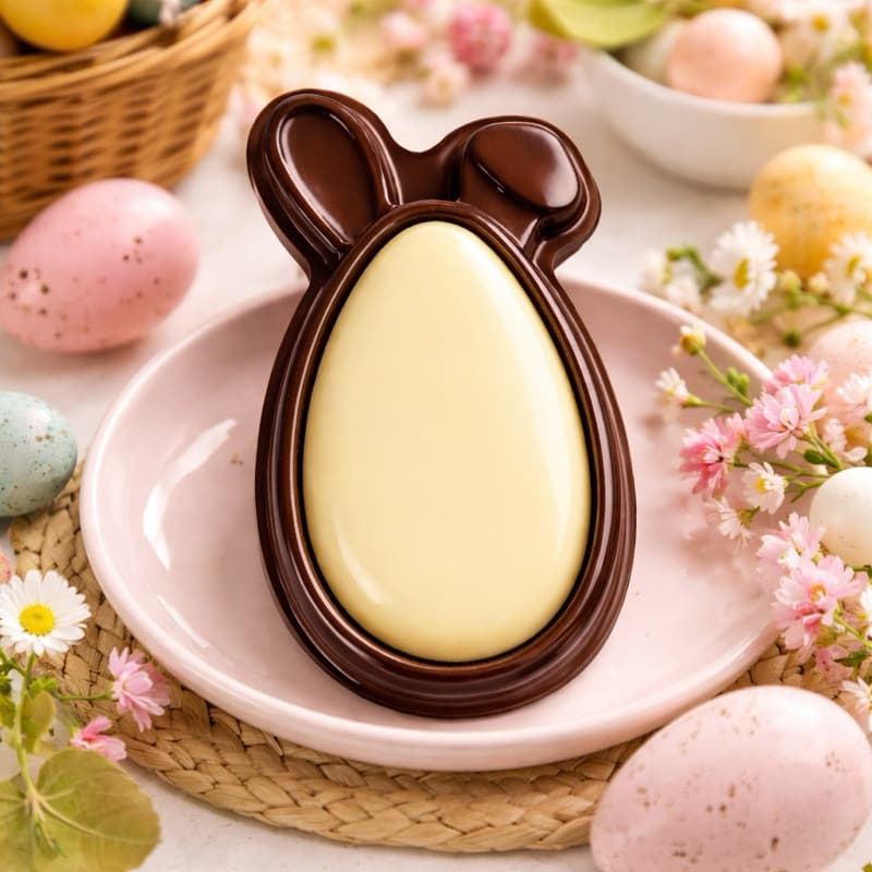 Caixa para Ovo Tablete de Chocolate Coelho – Embalagem Premium Dourada ou Chocolate