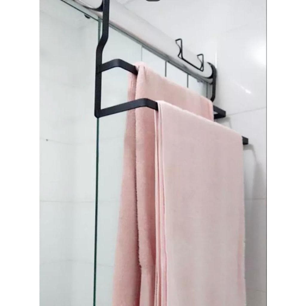 Suporte Para Toalhas Toalheiro de Box Ferro Preto