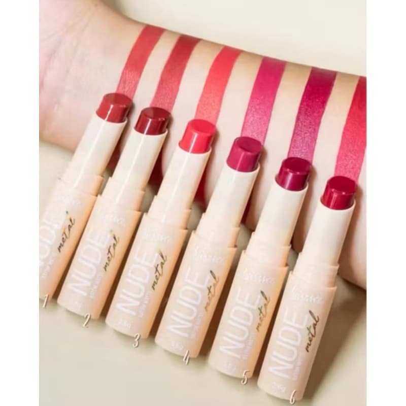 Batom Bala Luisance Nude Metal Matte - Cores Incríveis e Alta Pigmentação