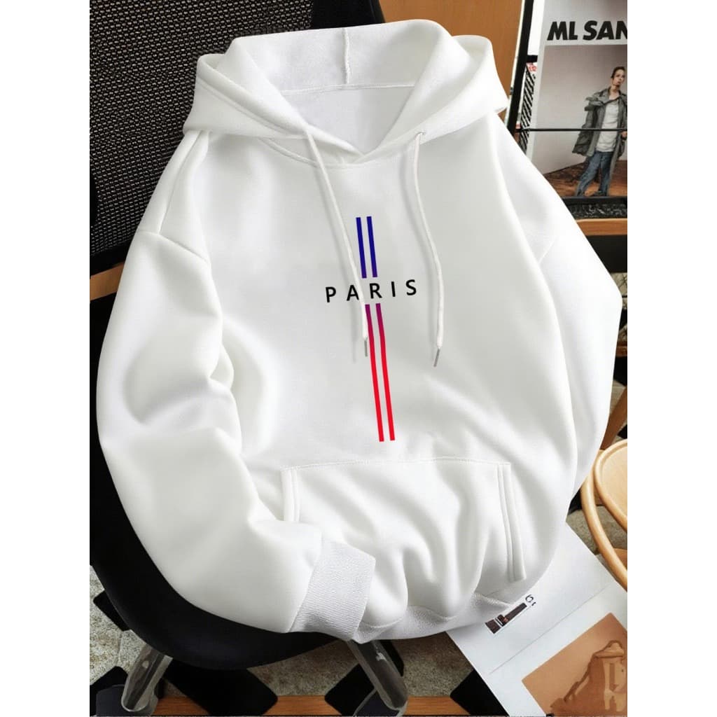 Moletom Canguru Paris Estampa Minimalista Casaco Com Capuz Streetwear Tendência 2026