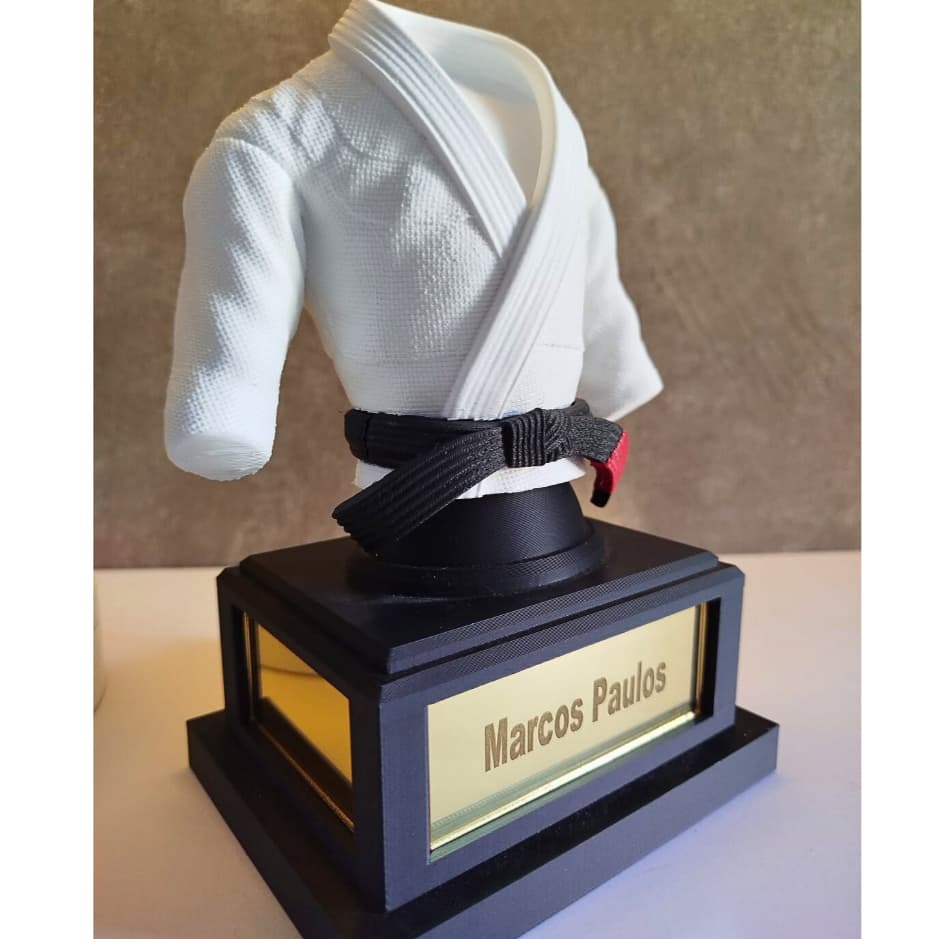 Troféu Kimono Jiu-jitsu Personalizado 19cm – Impressão 3D