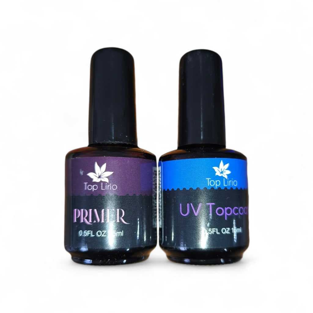 kit primer e top coat em gel 14ml [ seca apenas em cabine ] - H&N BAZAR -