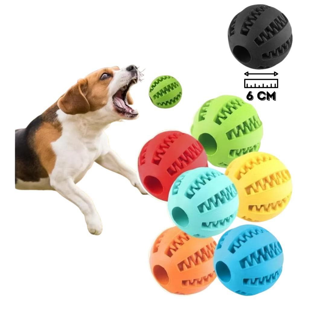 Pet Mordedor Bola Multifuncional Escova Mordedor Porta Petisco Pet Ball Boa Qualidade 6CM