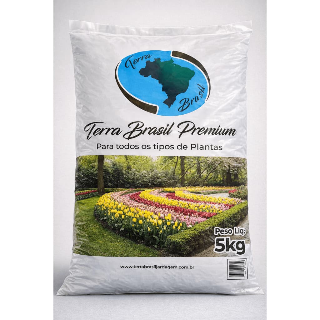 Terra Adubada Premium 5kg Com Fibraxim + Adubo de Curral | Ideal para Plantas, Vasos e Jardim