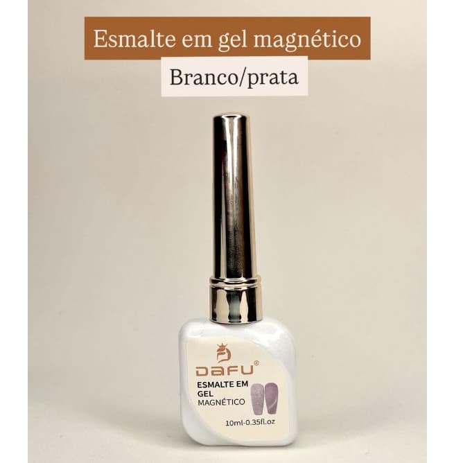 Esmalte em Gel Magnético Branco/Prata - DAFU - 10ml