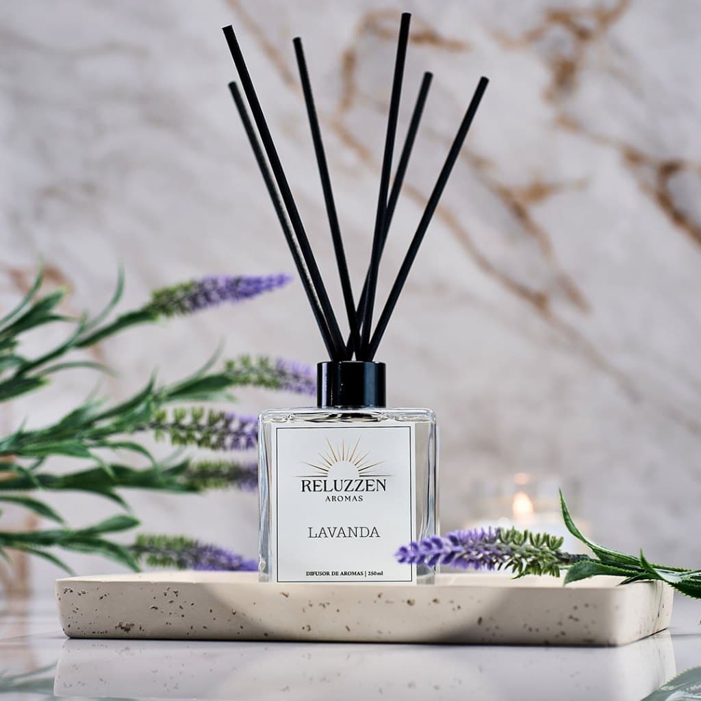 Difusor de Ambiente com Varetas Lavanda 250ml Aromatizador Essência Premium