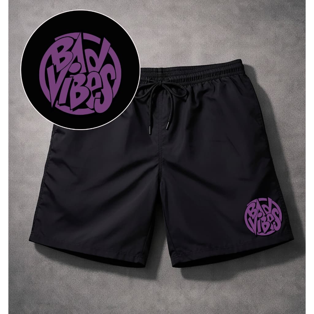 Bermuda Masculina Short Tactel Mauricinho Bad Vibes Para Praia Academia Piscina Treinar Casual