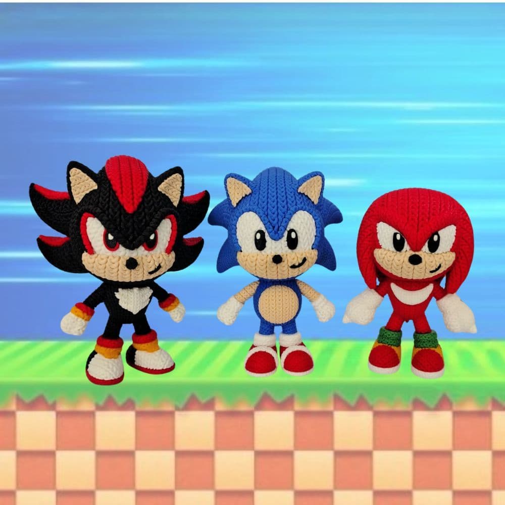 Sonic Boneco 3D Colecionável Sonic knuckles e Shadow Decoração Geek Miniatura Impressão 3D