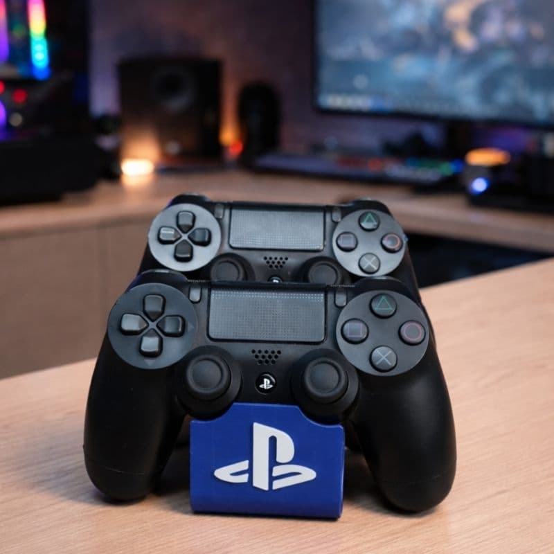 Suporte Controle PS4 Duplo Organizador Gamer Base para 2 Joysticks Playstation