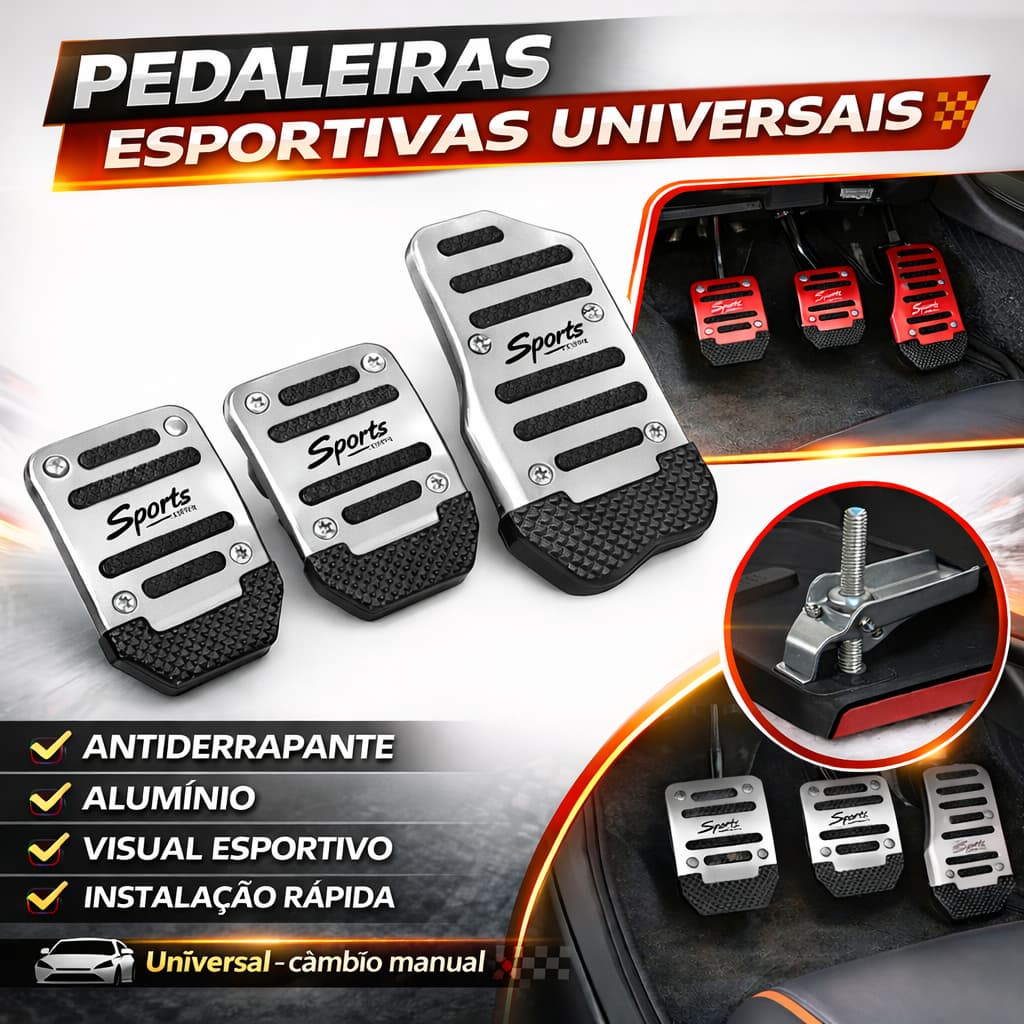 3 Peças/Conjunto Kit de Pedais de Carro Manual, Pedaleira, Acelerador, Embreagem e Freio