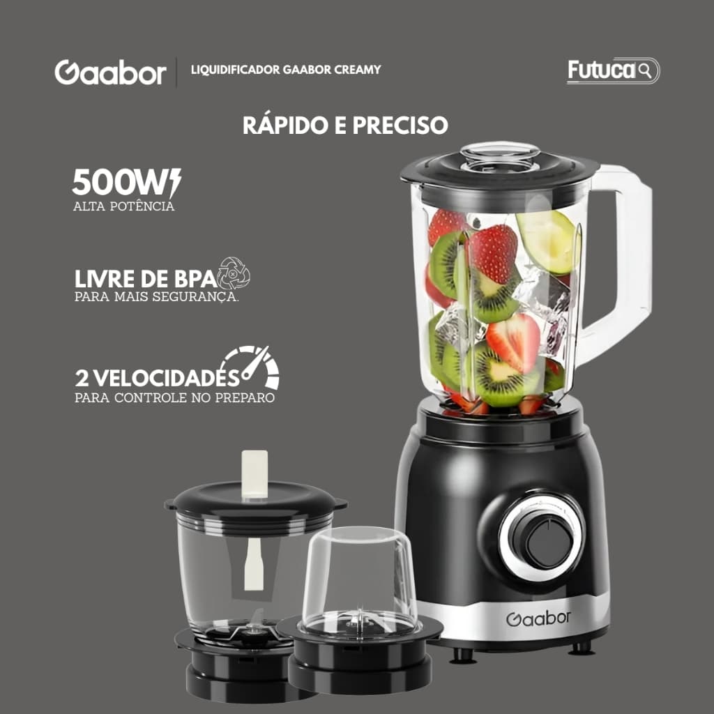 Liquidificador 3 Velocidades  Creamy 3 Em 1 1000w 1,6l