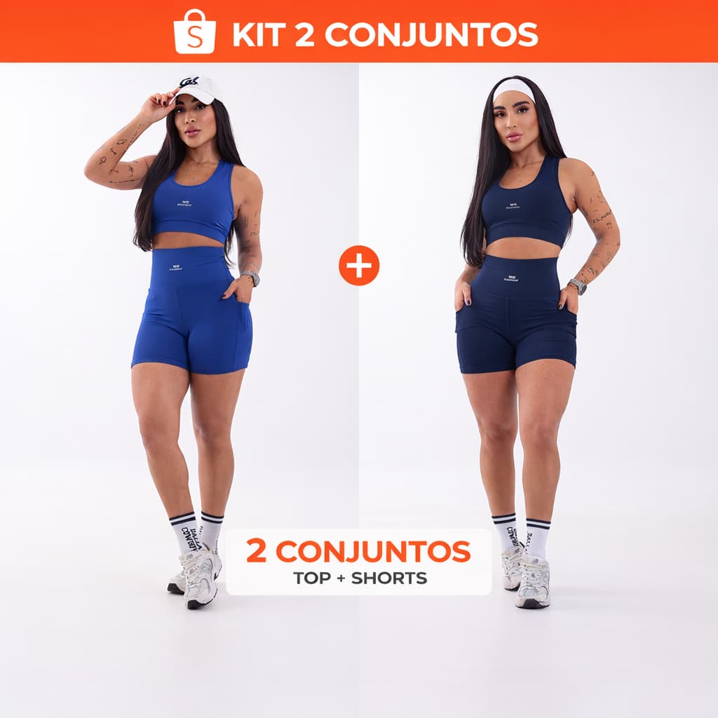 KIT 2 CONJUNTOS FITNESS PORTA CELULAR PARA ACADEMIA SUPLEX LINDO
