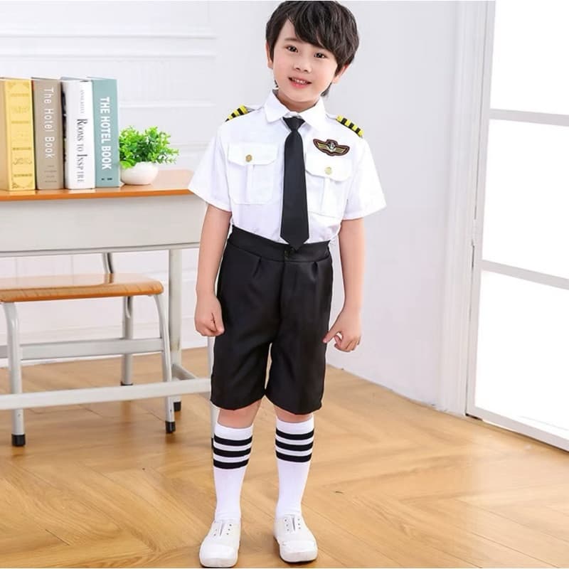Fantasia Comandante Piloto de Avião Infantil Carnaval Meninos