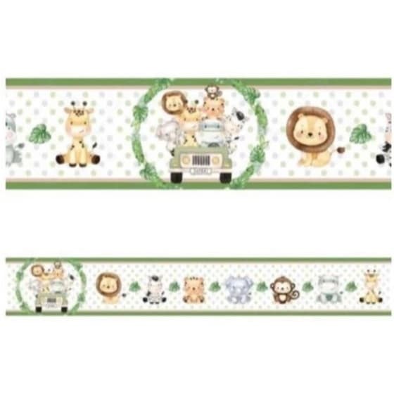 Faixa Adesivo Decorativa Safari Quarto Infantil 3 Metros Envio Imediato