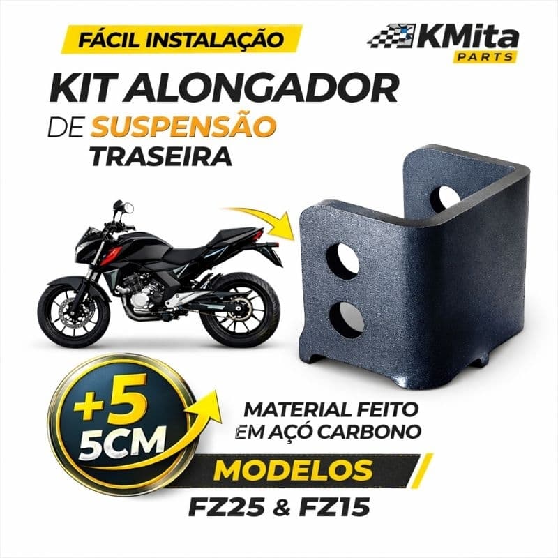 Kit Prolongador Suspensão Traseira Yamaha Fz 25 Fz15 erguer altura moto levantar