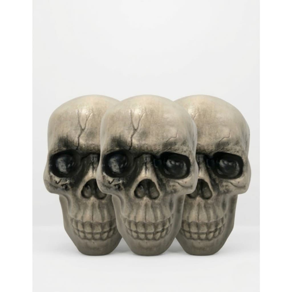 3 Crânios Caveira para Decoração de Terror Halloween