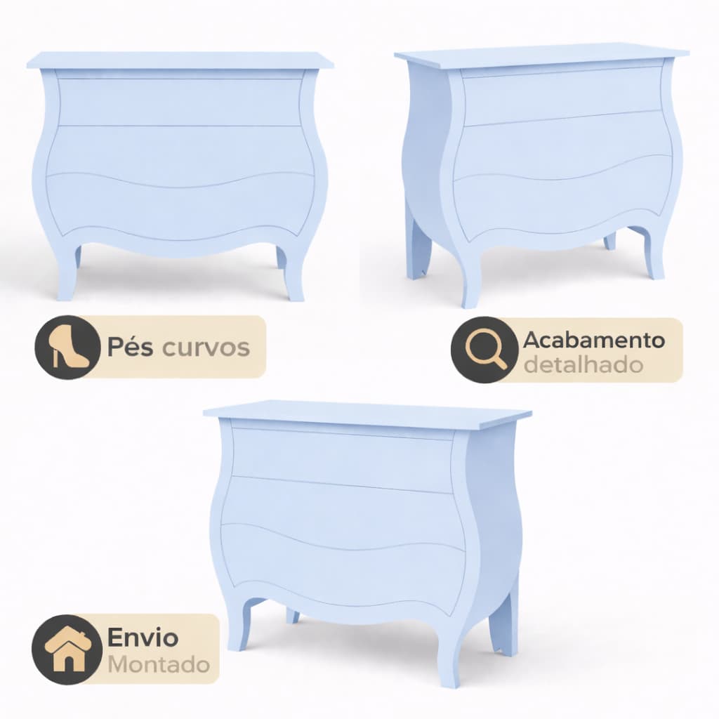 Mesa Pegue E Monte Decoração De Festa Bombe Gaveta Fake Cômoda Mdf