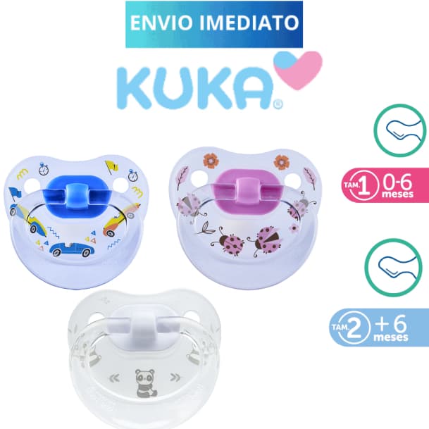 Chupeta Premium Kuka Bico Anatômico Ortodôntico 0-6 meses ou 6+ meses