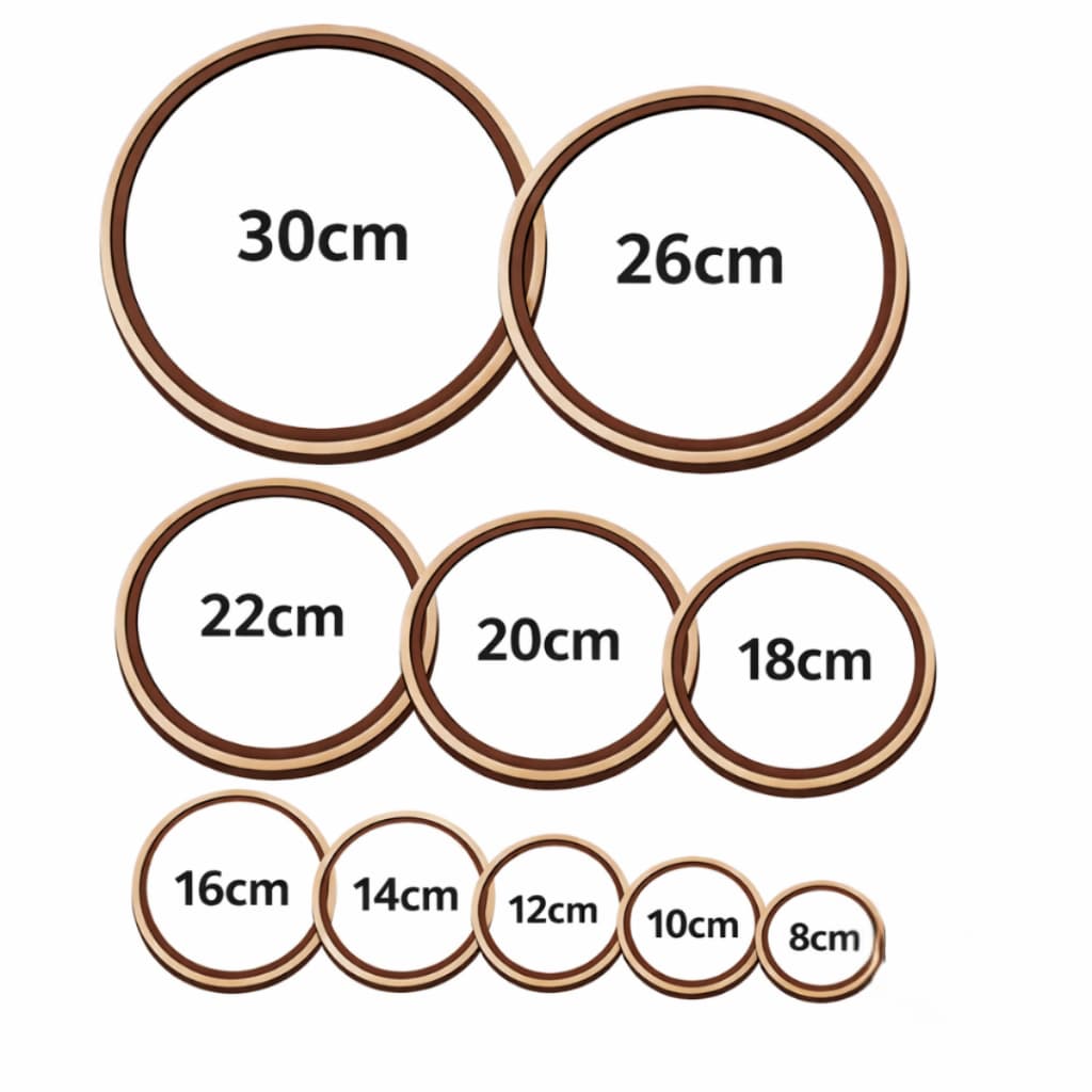 Kit 5 Bastidores Em MDF Cru 6mm Moldura Para Bordado Crochê E Artesanato